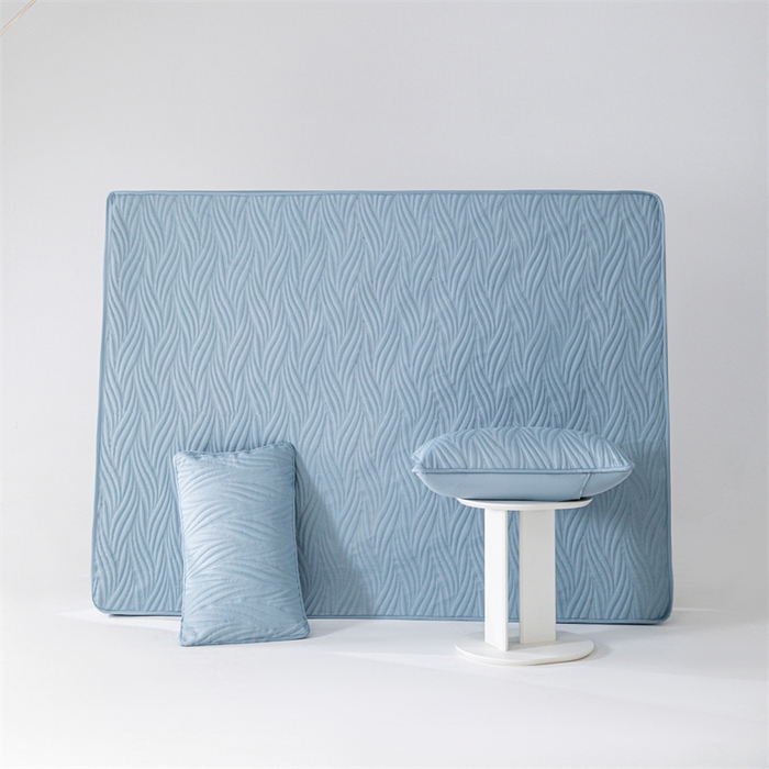 91家纺网 家纺一手货源 找家纺 北极情 2025新款A类原棉大豆夹棉床笠 宾利蓝