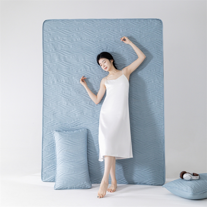 91家纺网 家纺一手货源 找家纺 北极情 2025新款A类原棉大豆夹棉床笠 宾利蓝