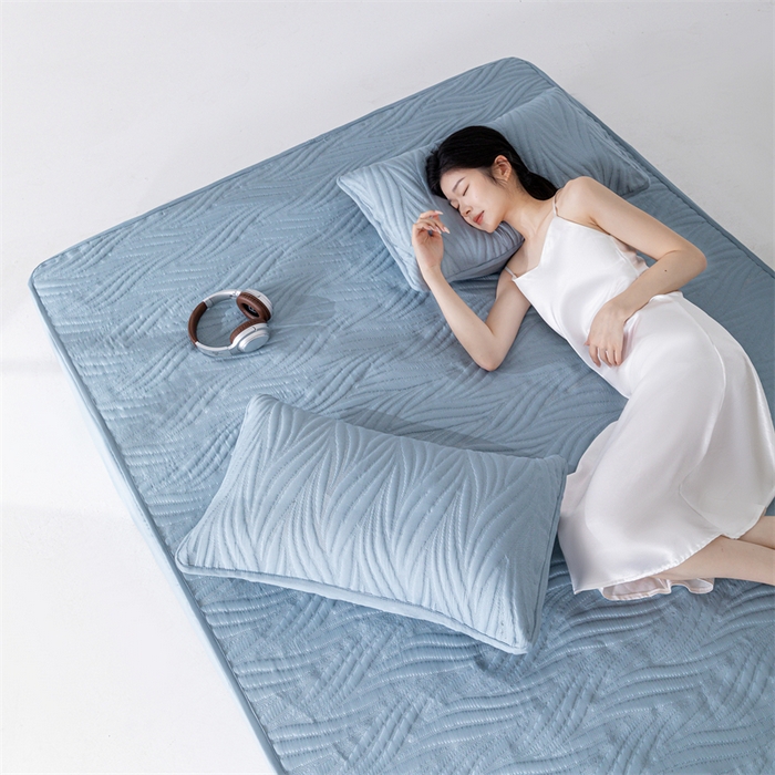 91家纺网 家纺一手货源 找家纺 北极情 2025新款A类原棉大豆夹棉床笠 宾利蓝