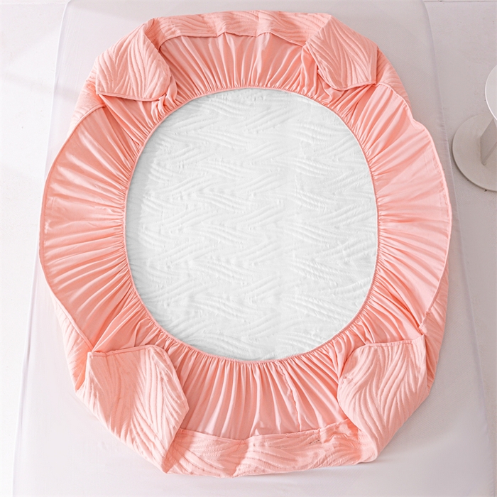 91家纺网 家纺一手货源 找家纺 北极情 2025新款A类原棉大豆夹棉床笠 粉玉