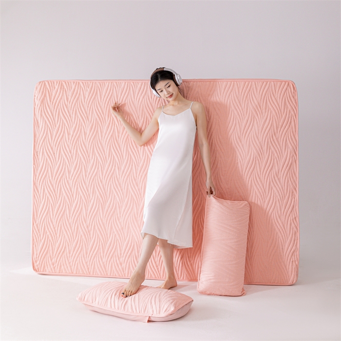 91家纺网 家纺一手货源 找家纺 北极情 2025新款A类原棉大豆夹棉床笠 粉玉