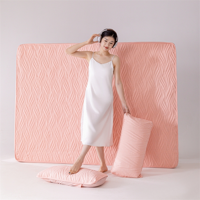 91家纺网 家纺一手货源 找家纺 北极情 2025新款A类原棉大豆夹棉床笠 粉玉