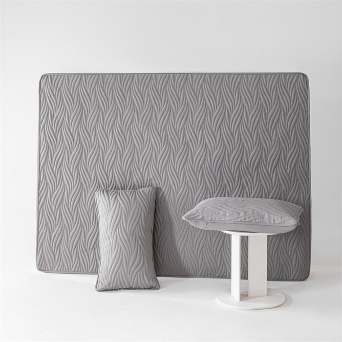 91家纺网 家纺一手货源 找家纺 北极情 2025新款A类原棉大豆夹棉床笠 高级灰