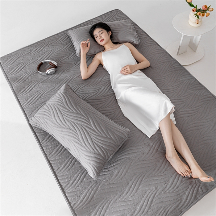 91家纺网 家纺一手货源 找家纺 北极情 2025新款A类原棉大豆夹棉床笠 高级灰