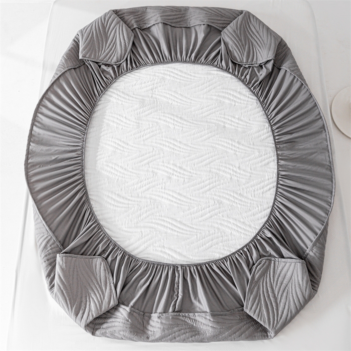 91家纺网 家纺一手货源 找家纺 北极情 2025新款A类原棉大豆夹棉床笠 高级灰