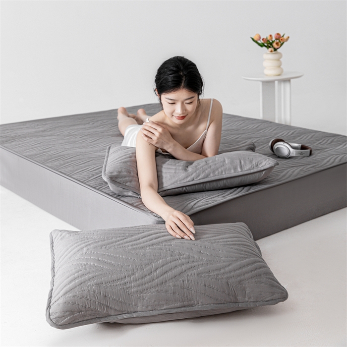 91家纺网 家纺一手货源 找家纺 北极情 2025新款A类原棉大豆夹棉床笠 高级灰