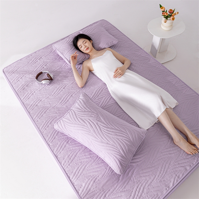 91家纺网 家纺一手货源 找家纺 北极情 2025新款A类原棉大豆夹棉床笠 玫瑰紫