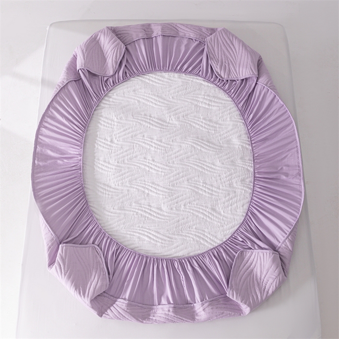 91家纺网 家纺一手货源 找家纺 北极情 2025新款A类原棉大豆夹棉床笠 玫瑰紫