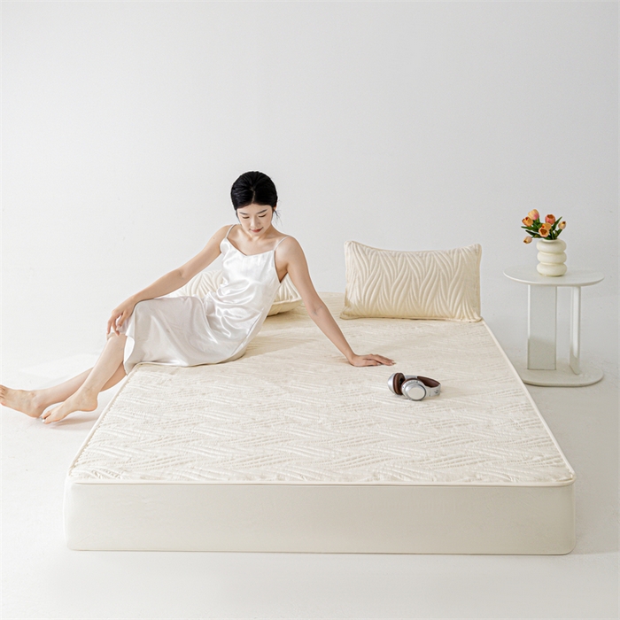 北极情 2025新款A类原棉大豆夹棉床笠 奶白