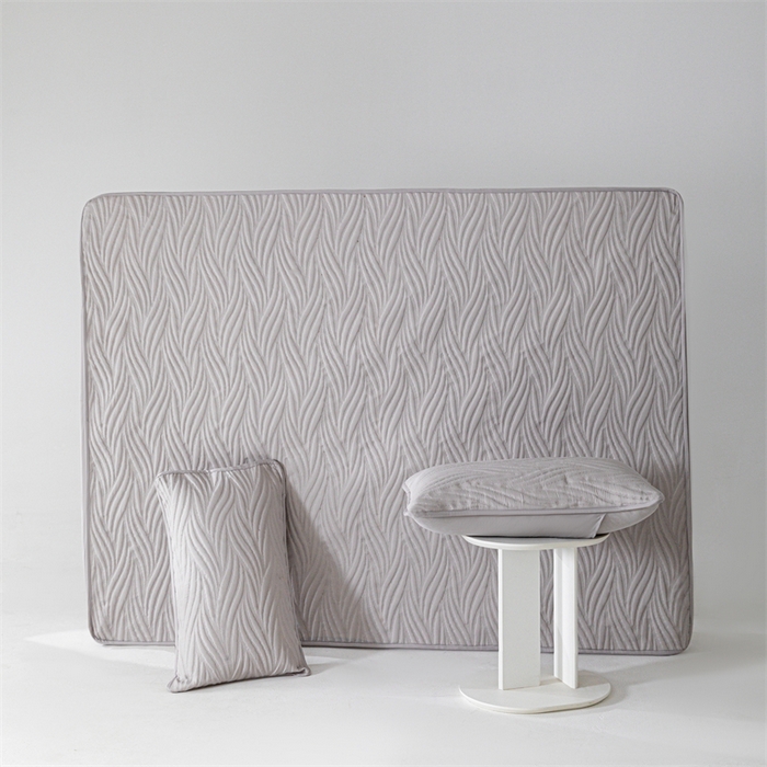 91家纺网 家纺一手货源 找家纺 北极情 2025新款A类原棉大豆夹棉床笠 浅灰