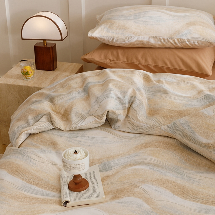 91家纺网 家纺一手货源 找家纺 爱思佳 2025新款加厚全棉磨毛单品套件系列-四件套 诺拉