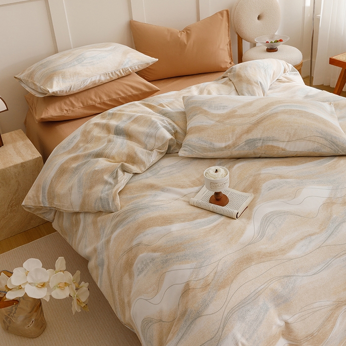 91家纺网 家纺一手货源 找家纺 爱思佳 2025新款加厚全棉磨毛单品套件系列-四件套 诺拉