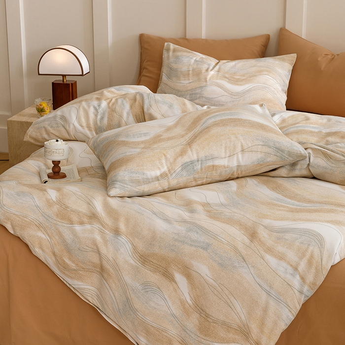 91家纺网 家纺一手货源 找家纺 爱思佳 2025新款加厚全棉磨毛单品套件系列-四件套 诺拉