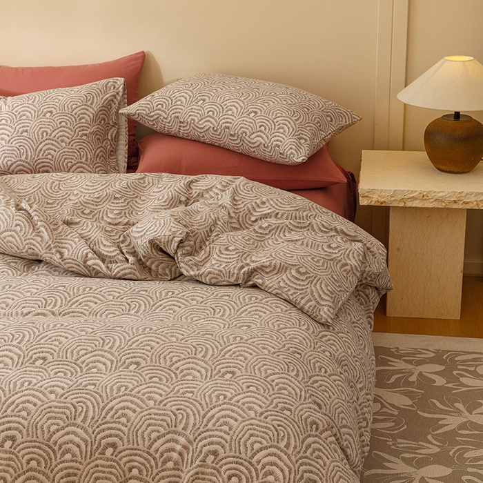 91家纺网 家纺一手货源 找家纺 爱思佳 2025新款加厚全棉磨毛单品套件系列-四件套 瑞秋