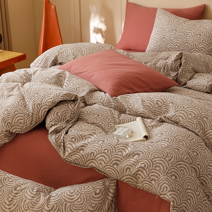 91家纺网 家纺一手货源 找家纺 爱思佳 2025新款加厚全棉磨毛单品套件系列-四件套 瑞秋