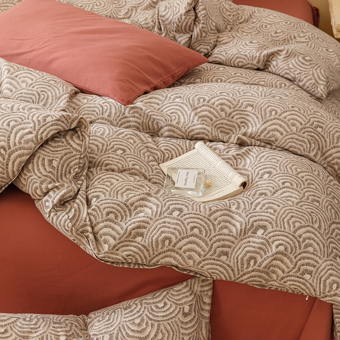 91家纺网 家纺一手货源 找家纺 爱思佳 2025新款加厚全棉磨毛单品套件系列-四件套 瑞秋