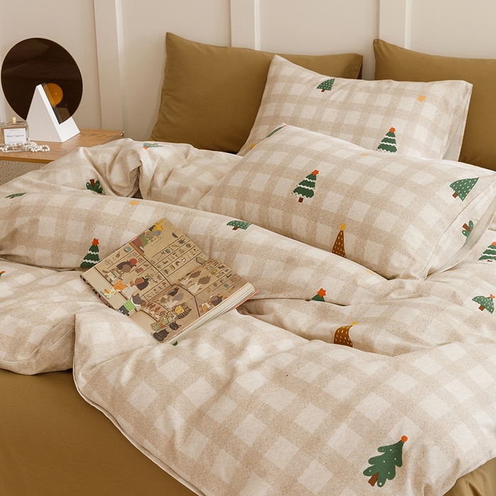 91家纺网 家纺一手货源 找家纺 爱思佳 2025新款加厚全棉磨毛单品套件系列-四件套 圣诞序曲