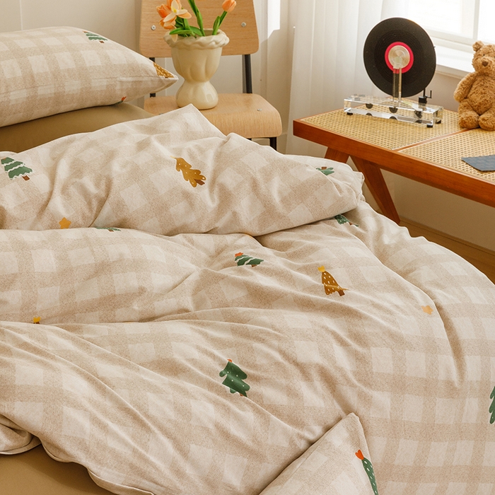 91家纺网 家纺一手货源 找家纺 爱思佳 2025新款加厚全棉磨毛单品套件系列-四件套 圣诞序曲