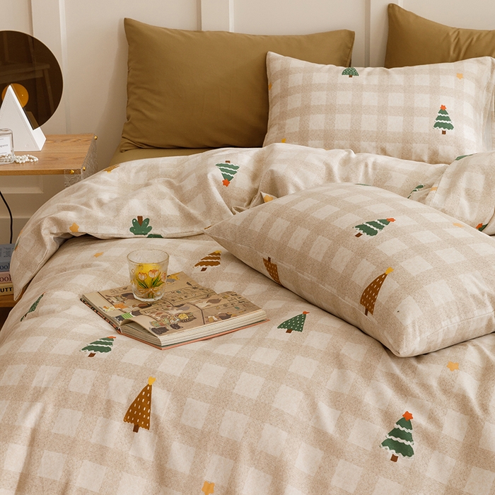 91家纺网 家纺一手货源 找家纺 爱思佳 2025新款加厚全棉磨毛单品套件系列-四件套 圣诞序曲