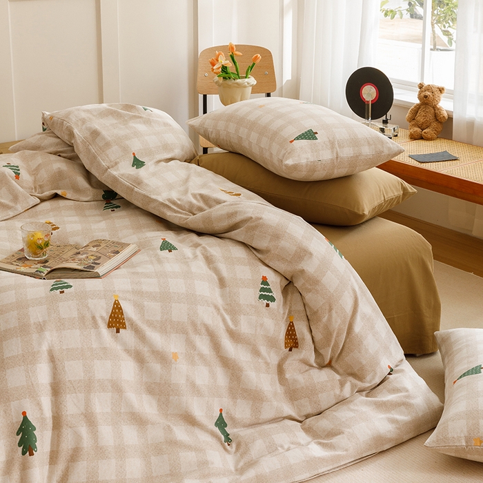 91家纺网 家纺一手货源 找家纺 爱思佳 2025新款加厚全棉磨毛单品套件系列-四件套 圣诞序曲