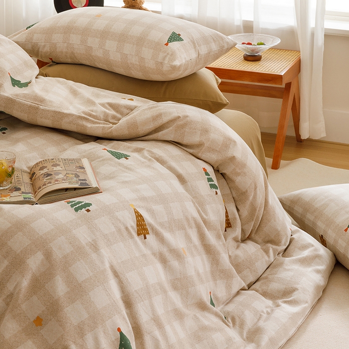 91家纺网 家纺一手货源 找家纺 爱思佳 2025新款加厚全棉磨毛单品套件系列-四件套 圣诞序曲