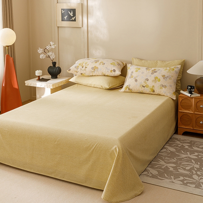 91家纺网 家纺一手货源 找家纺 爱思佳 2025新款加厚全棉磨毛单品套件系列-四件套 四季风