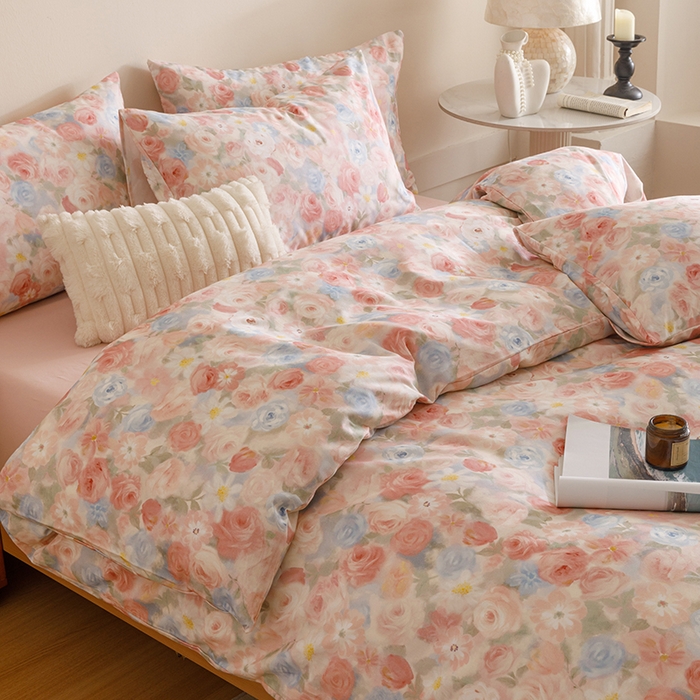 爱思佳 2025新款加厚全棉磨毛单品套件系列-四件套 甜梦茶语