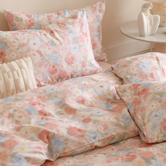 91家纺网 家纺一手货源 找家纺 爱思佳 2025新款加厚全棉磨毛单品套件系列-四件套 甜梦茶语