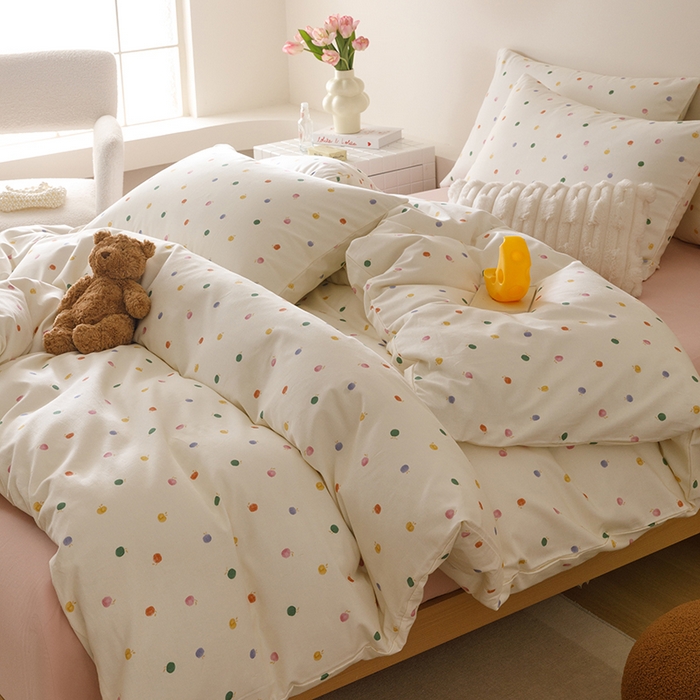 爱思佳 2025新款加厚全棉磨毛单品套件系列-四件套 甜心乐园