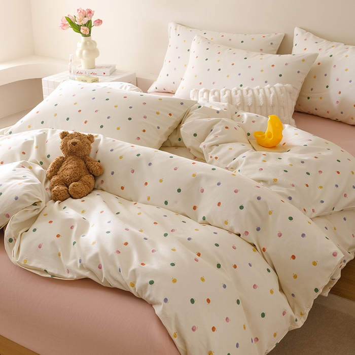 91家纺网 家纺一手货源 找家纺 爱思佳 2025新款加厚全棉磨毛单品套件系列-四件套 甜心乐园