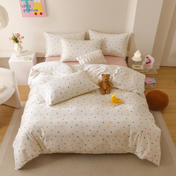 91家纺网 家纺一手货源 找家纺 爱思佳 2025新款加厚全棉磨毛单品套件系列-四件套 甜心乐园