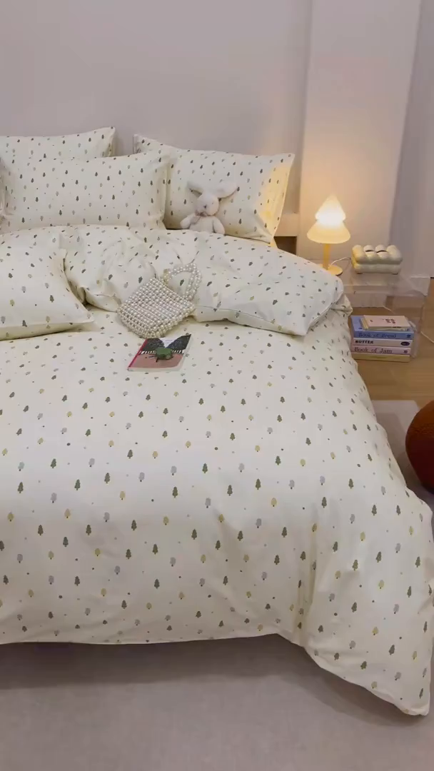 91家纺网 家纺一手货源 找家纺 爱思佳 2025新款加厚全棉磨毛单品套件系列-四件套 甜心乐园