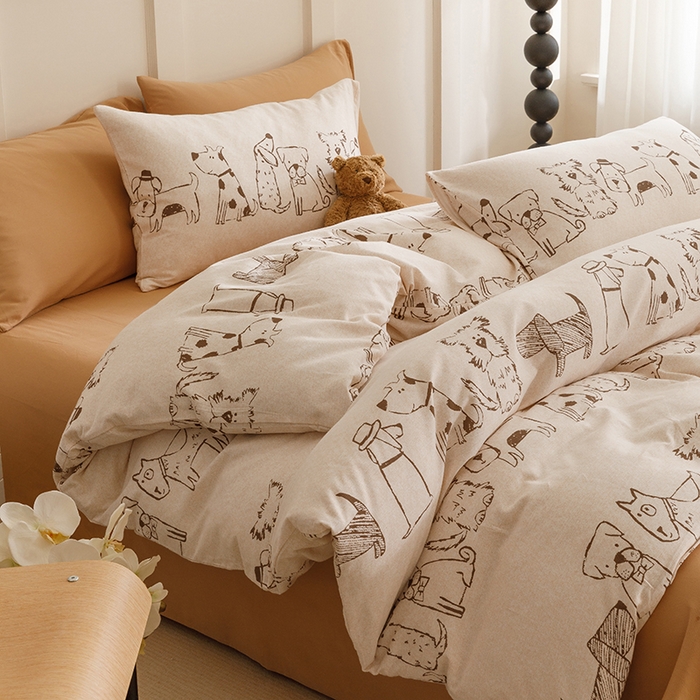 爱思佳 2025新款加厚全棉磨毛单品套件系列-四件套 旺仔派