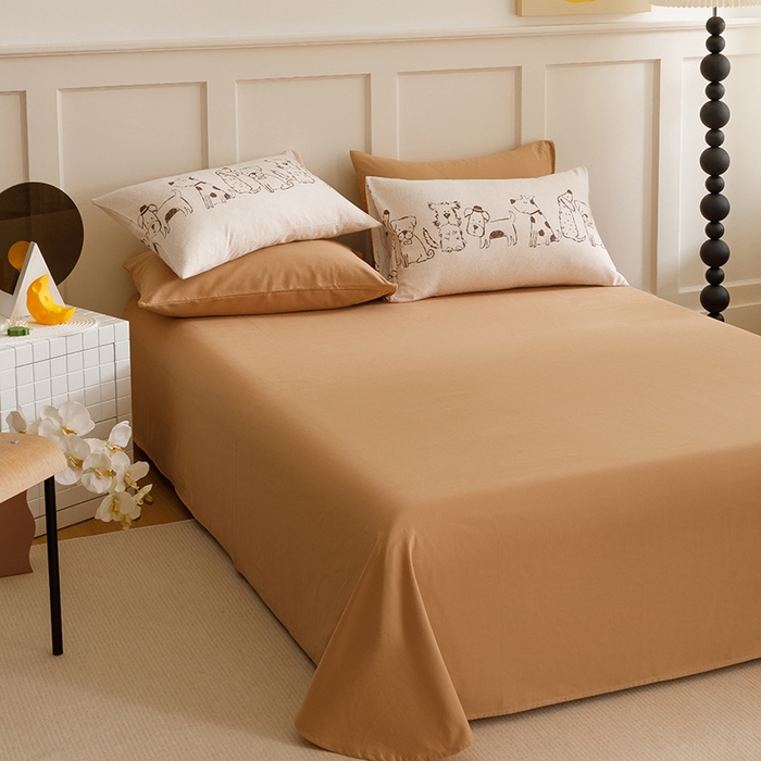 91家纺网 家纺一手货源 找家纺 爱思佳 2025新款加厚全棉磨毛单品套件系列-四件套 旺仔派