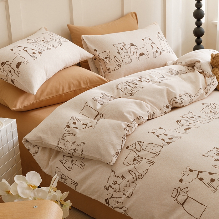 91家纺网 家纺一手货源 找家纺 爱思佳 2025新款加厚全棉磨毛单品套件系列-四件套 旺仔派