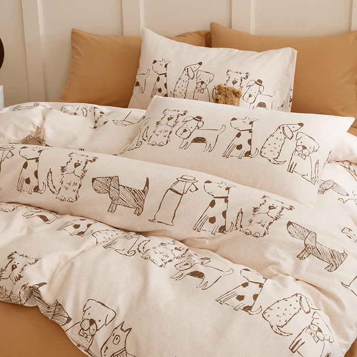 91家纺网 家纺一手货源 找家纺 爱思佳 2025新款加厚全棉磨毛单品套件系列-四件套 旺仔派