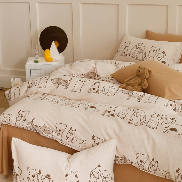 91家纺网 家纺一手货源 找家纺 爱思佳 2025新款加厚全棉磨毛单品套件系列-四件套 旺仔派