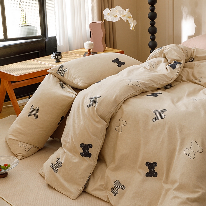 爱思佳 2025新款加厚全棉磨毛单品套件系列-四件套 喜饰