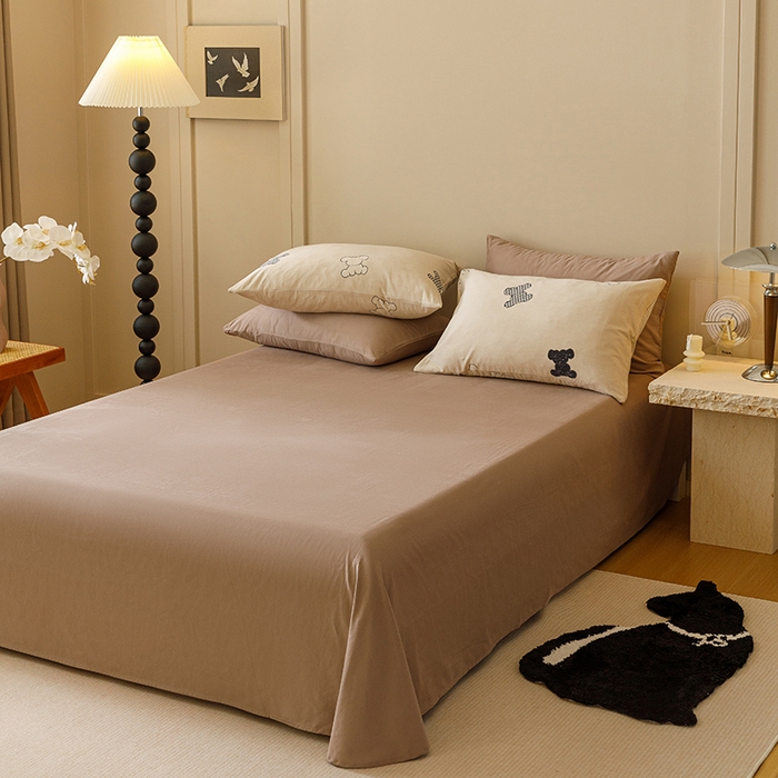 91家纺网 家纺一手货源 找家纺 爱思佳 2025新款加厚全棉磨毛单品套件系列-四件套 喜饰