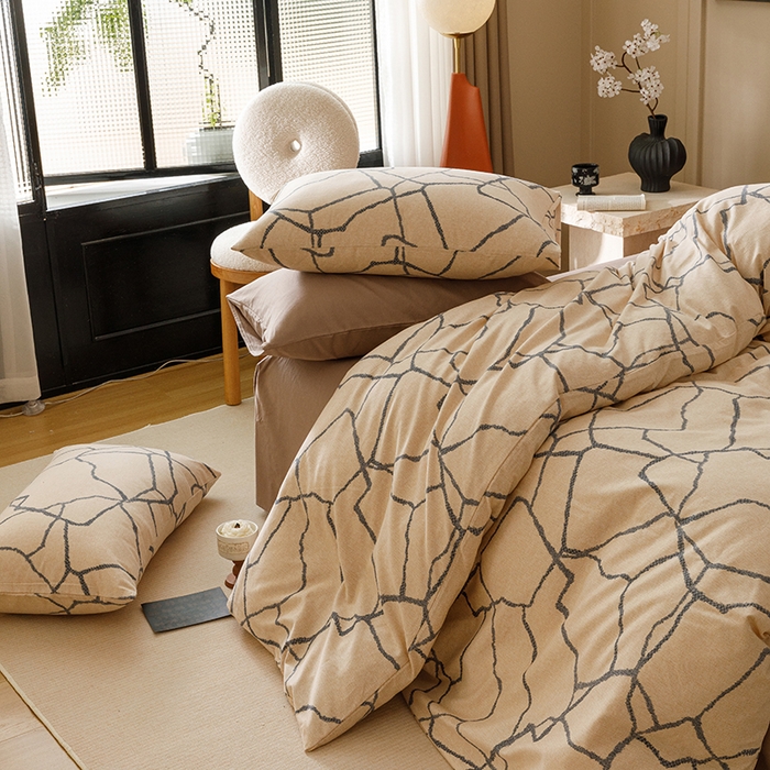 爱思佳 2025新款加厚全棉磨毛单品套件系列-四件套 纤优