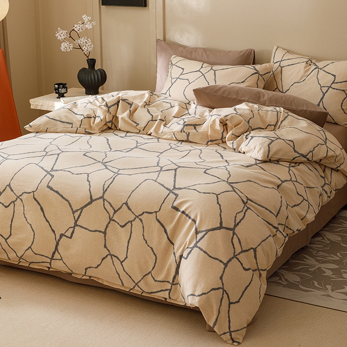 91家纺网 家纺一手货源 找家纺 爱思佳 2025新款加厚全棉磨毛单品套件系列-四件套 纤优