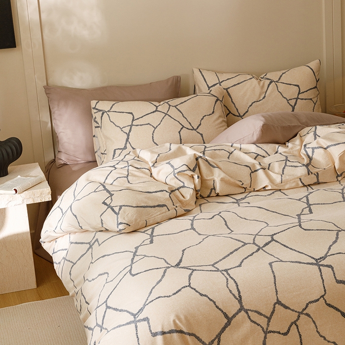 91家纺网 家纺一手货源 找家纺 爱思佳 2025新款加厚全棉磨毛单品套件系列-四件套 纤优