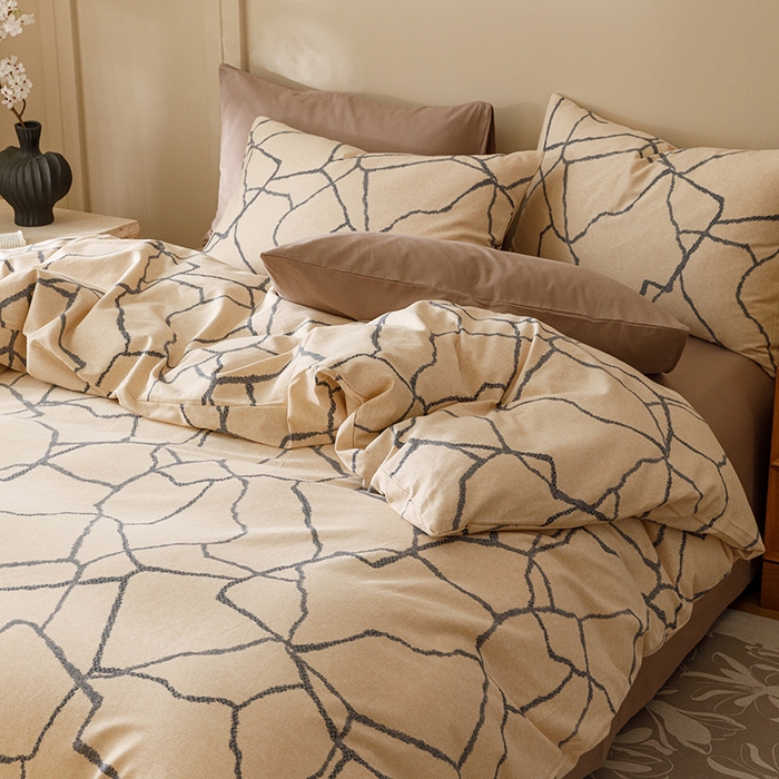 91家纺网 家纺一手货源 找家纺 爱思佳 2025新款加厚全棉磨毛单品套件系列-四件套 纤优