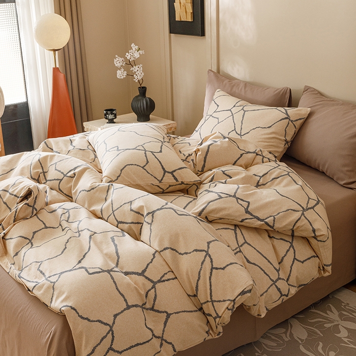 91家纺网 家纺一手货源 找家纺 爱思佳 2025新款加厚全棉磨毛单品套件系列-四件套 纤优