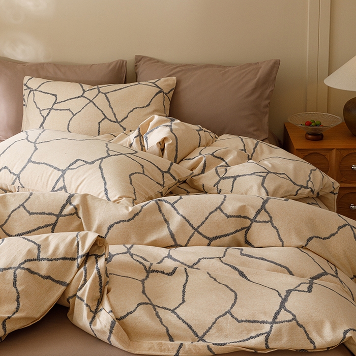 91家纺网 家纺一手货源 找家纺 爱思佳 2025新款加厚全棉磨毛单品套件系列-四件套 纤优