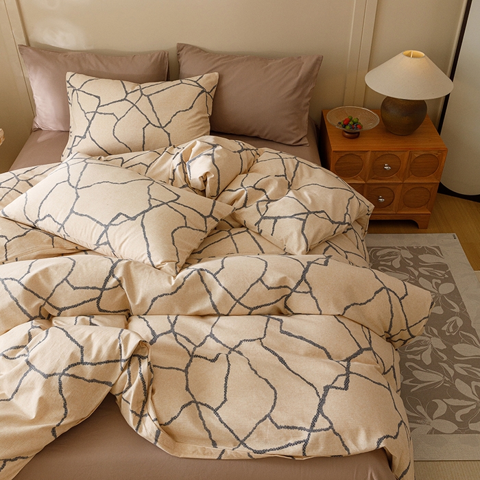 91家纺网 家纺一手货源 找家纺 爱思佳 2025新款加厚全棉磨毛单品套件系列-四件套 纤优