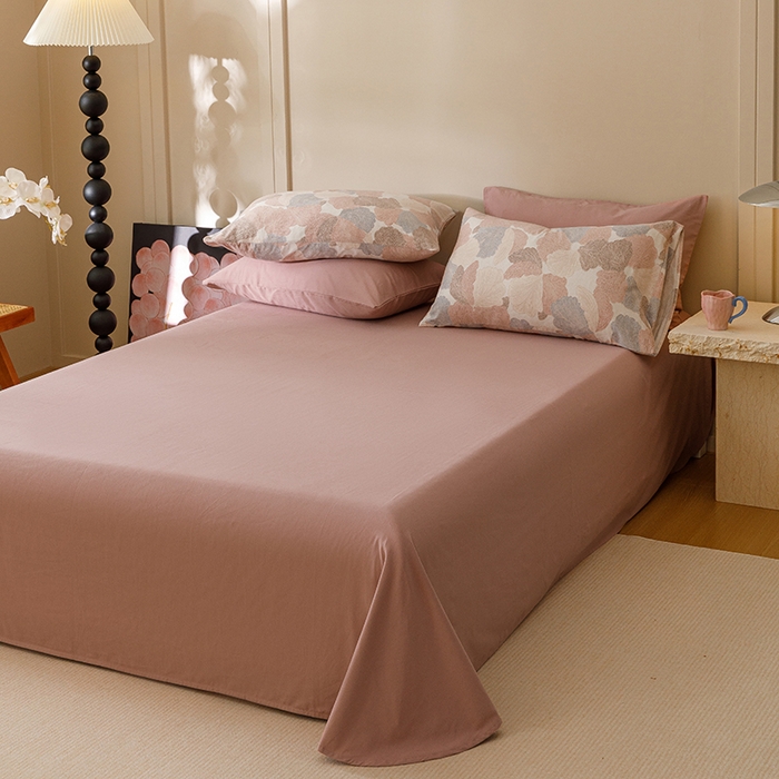 91家纺网 家纺一手货源 找家纺 爱思佳 2025新款加厚全棉磨毛单品套件系列-四件套 叶漫