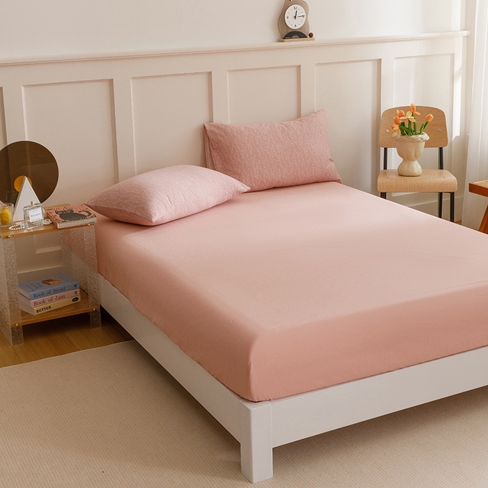 91家纺网 家纺一手货源 找家纺 爱思佳 2025新款加厚全棉磨毛单品套件系列-四件套 一生所爱-粉