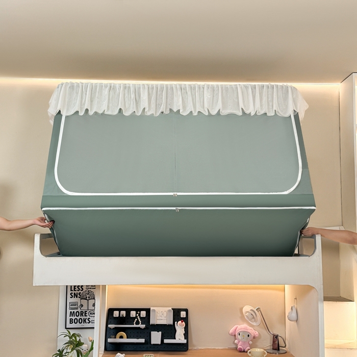 91家纺网 家纺一手货源 找家纺 （总）飞轮海蚊帐 新款棉麻学生宿舍三开门遮光蚊帐-XZ-96 回底 全底 加高1.2