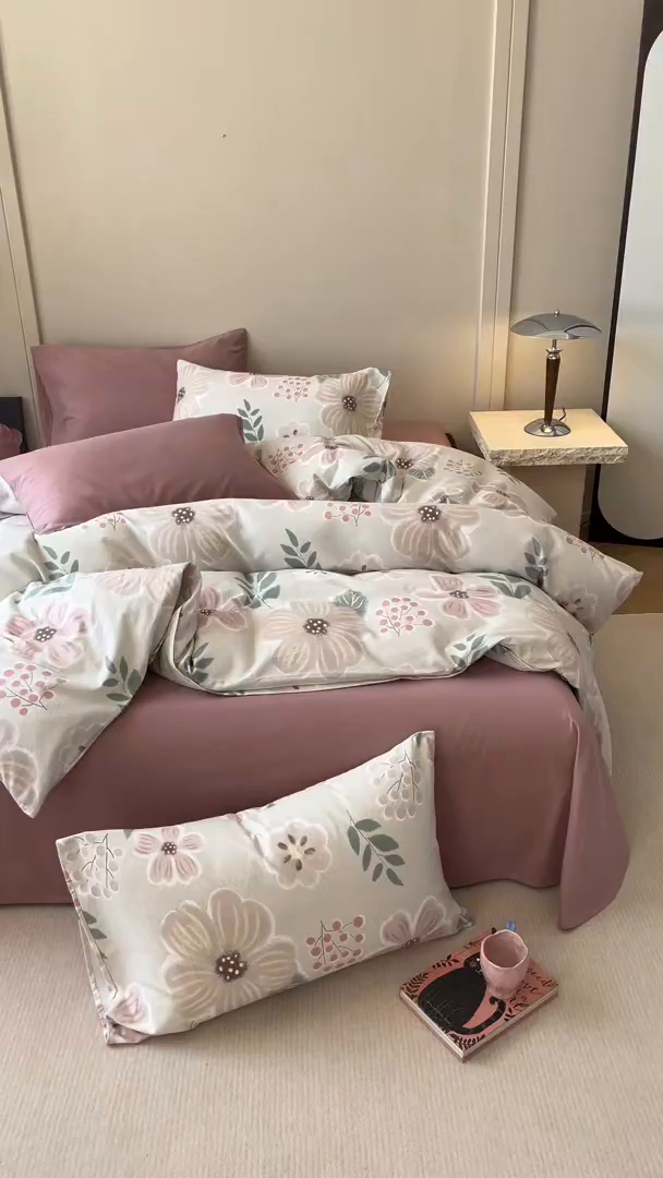 91家纺网 家纺一手货源 找家纺 爱思佳 2025新款加厚全棉磨毛单品套件系列-四件套 伊甸园